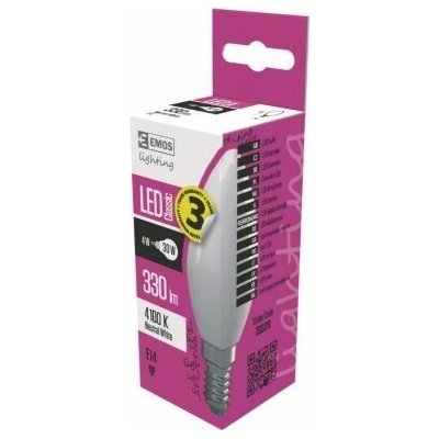 Emos LED žiarovka Classic Candle 4W E14 4500K