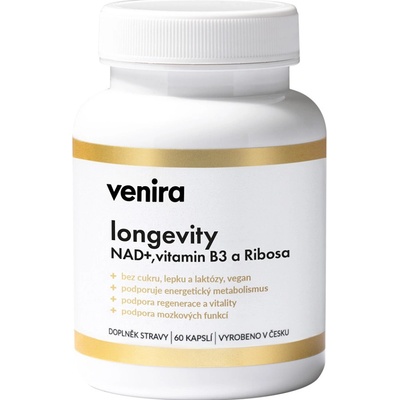 Venira longevity NAD+ vitamin B3 a ribosa 60 kapslí – Hledejceny.cz