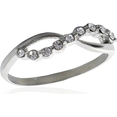 BM Jewellery Dámský prsten nekonečno se zirkony S519080