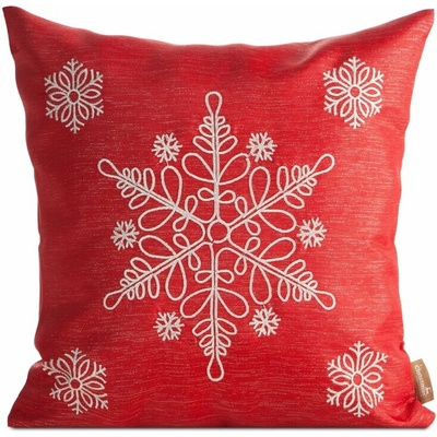 Takoy Vianočná obliečka na vankúš 45x45 cm červená so snehovými vločkami-HF-472037 | 45 x 45 cm