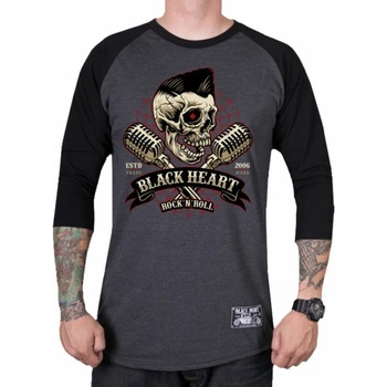 Image 1 of Black heart мъжка тениска с 3/4 ръкави black heart - elwis - ЧЕРЕН - 9517