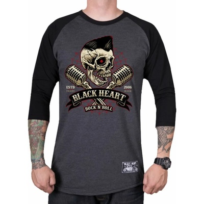 Black heart мъжка тениска с 3/4 ръкави black heart - elwis - ЧЕРЕН - 9517