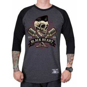 Black heart мъжка тениска с 3/4 ръкави black heart - elwis - ЧЕРЕН - 9517