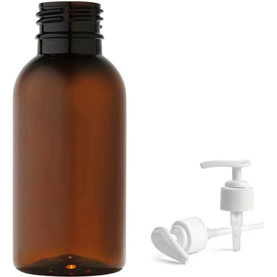 Tera plastová lahvička hnědá s bílým dávkovačem 100 ml