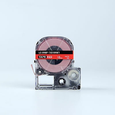 Epson LK-5RWP, SD18RW, 18mm x 9m, biela tlač / červený podklad, kompatibilná páska