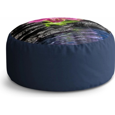 Sablio Taburet Circle Orchidej na kamenech: 40x50 cm