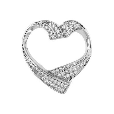 Infinitysilver Stříbrný přívěsek srdce se zirkony L446157