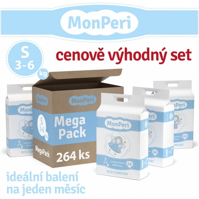 MonPeri Eco Comfort S 3-6 kg 264 ks