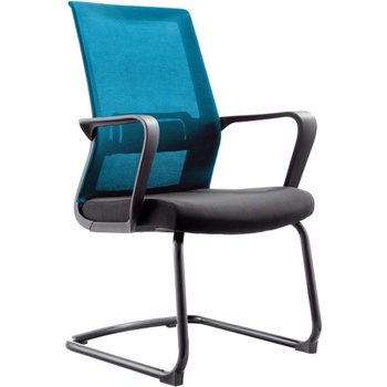 Image 1 of RFG Посетителски стол RFG Smart M, дамаска и меш, черна седалка, светлосиня облегалка, 2 броя в комплкет (ON4010100246)