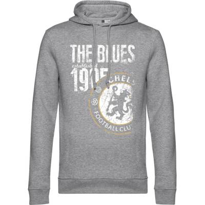 Superfutbal mikina s kapucňou The Blues Retro sivá melírová