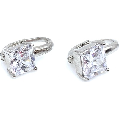 Jan Kos jewellery stříbrné náušnice s bílým kamenem 12113401