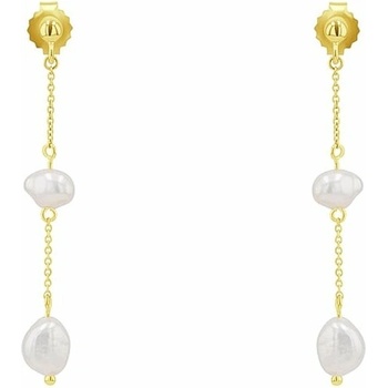 Eppi Strieborné visiace náušnice s perlami Pouly E46712