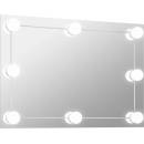 vidaXL Стенно огледало с LED лампи, правоъгълно, стъкло (3078637)