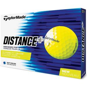 TaylorMade Distance+ Golf Balls 12 Pack - Yellow