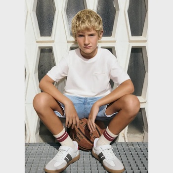 MAYORAL Тениска къс ръкав Сметана с джоб за момче Mayoral