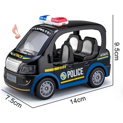 Метална кола полиция 1: 64 със звук и светлини 3014