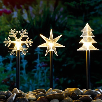 HI sada 3 zahradních svíček LED s časovačem vánoční dekorace