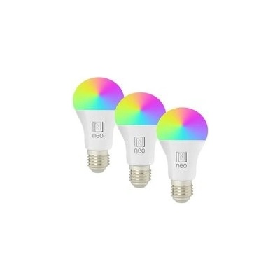 Immax NEO LITE SMART sada 3x žárovka LED E27 9W RGB+CCT barevná a bílá, stmívatelná, Wi-Fi, TUYA