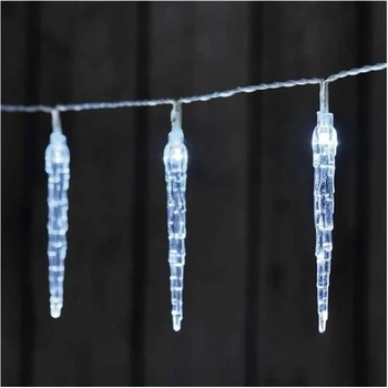 Emos DCGC01 Lighting LED vianočná girlanda 10x cencúľ 1,35 m 2x AA vnútorná studená biela časovač