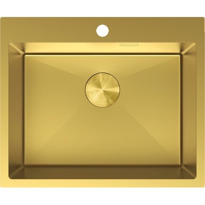 Mexen Solix стоманена мивка с 1 отделение 600 x 500 мм, златист - 6408601000-55 (6408601000-55)