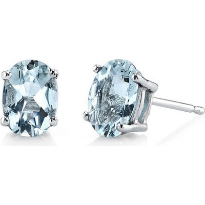 Eppi Zlaté náušnice s oválnymi akvamarínmi Jalia E32591