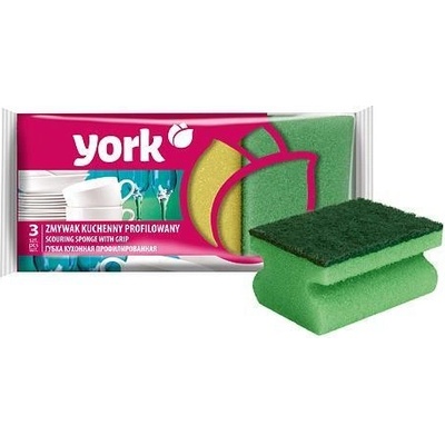 Slovakia Trend Strend Pro 2211213 Hubka York 031010, špongia na riad, ergonomická, 9x7x4,3 cm bal. 3 ks