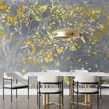 Image 1 of Art Gift Decor Фототапет златно дърво