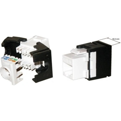XtendLan Keystone jack RJ45, CAT6, UTP, zaklapávací, bílo-černý KESW6NZIPX