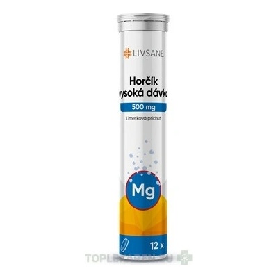 Livsane Horčík 500 mg tbl eff šumivé tablety príchuť limetka 12 ks