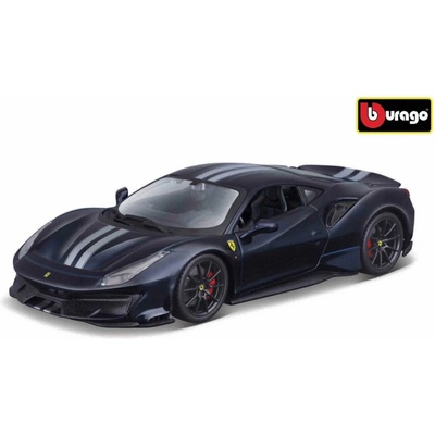 Bburago Ferrari 488 Pista Tmavě:Stříbrná 2018 modrá 1:24