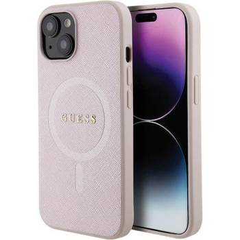 GUESS Кейс Guess GUHMP15SPSAHMCP за iPhone 15 6.1"", розов / розов, твърд, Saffiano MagSafe (KXG0074614)