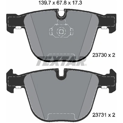 Sada brzdových platničiek, vždy 4 kusy v sade TEXTAR 2373001