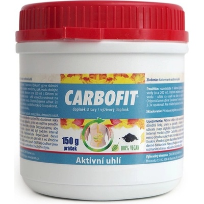 Dacom Pharma Carbofit prášok aktívne rastlinné uhlie 150 g