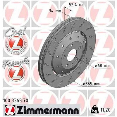 Brzdový kotúč ZIMMERMANN 100.3365.70