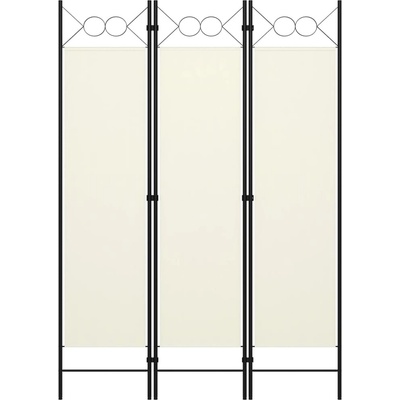 vidaXL s 3 panelmi krémovo biely 120x180 cm