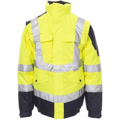 Payper INTERSTATE reflexná zimná bunda Fluorescent yellow Navy blue
