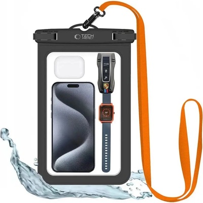 Tech-Protect Водоустойчив кейс за устройства до 8.9" Tech-Protect UWC9, черно-оранжев (5906203691609)