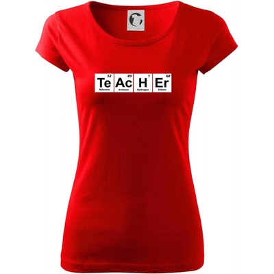 Periodická tabulka Teacher Pure dámske tričko Červená