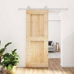 vidaXL Преплъзваща се врата Естествено и бяло 80 x 210 cm (3445013)