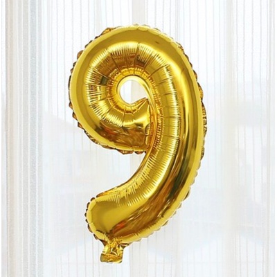 Fóliový balón čísla zlaté 82 cm Čísla: 9