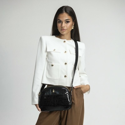 Wojewodzic Crossbody kožená kabelka čierna 31960/KFM01/Z=