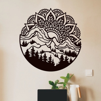 dřevo života Dřevěná mandala MANDALA HORY Rozměry (cm): 60x60, Zvolte barvu dekoru: Černá