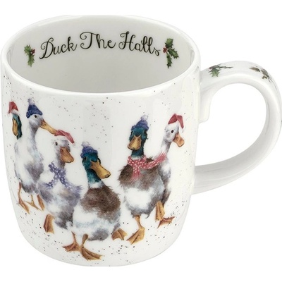 Royal Worcester Vánoční porcelánový hrnek Wrendale Designs Duck the Halls 310 ml