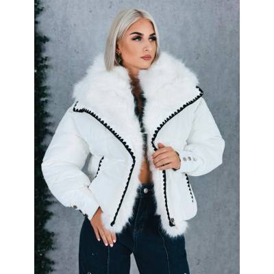 Dámska prešívaná zimna bunda biela