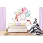DIMEX ART Самозалепваща се флизелинова фототапета еднорог с балони 375 x 250 см