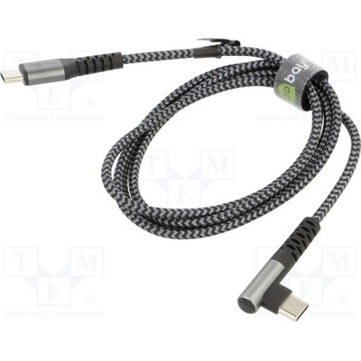 Goobay 64659 USB 2.0, USB C vidlice, USB C úhlová zástrčka, 1m