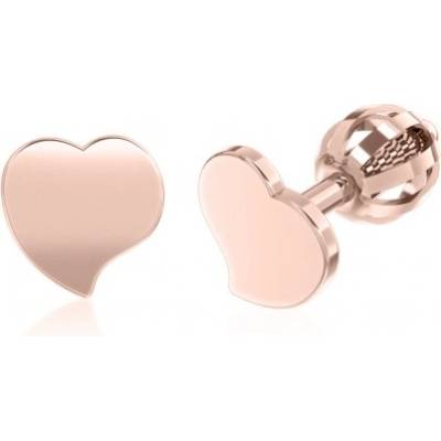 Couple, Minimalistické náušnice IDOL Heart, růžové zlato, 585-66-3-0576.4C00.0.00.000.05