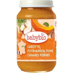Babybio Био плодово-зеленчуково пюре Babybio - Патешко месо, плодове и зеленчуци, 8 м+, 200 g (3288131500645) - ozone