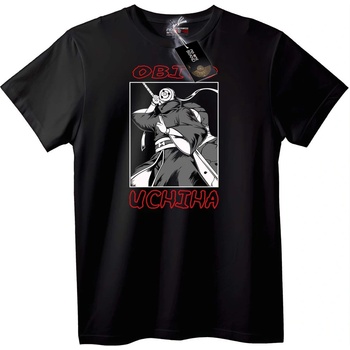 NOONEBRAND Тениска Obi Uchiha Аниме - M, Black