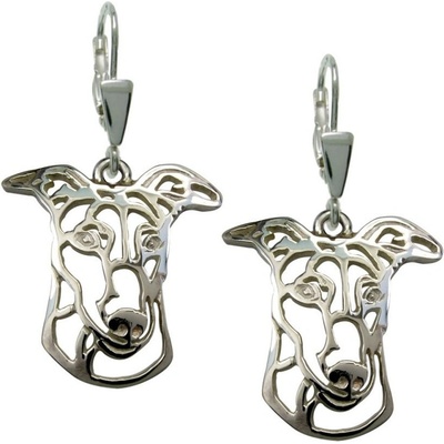 Strieborne Tlapky Chrt strieborné náušnice 314